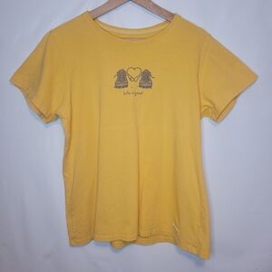 Life Is Good Yellow Tee with Sneaker Heart Graphic